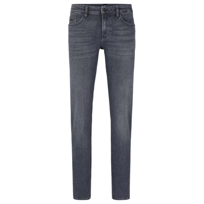 Medium Grey - Front - Boss Mens Delaware Slim Jeans