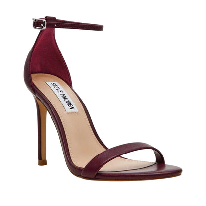 Dark Cherry - Side - Steve Madden Womens-Ladies Tecy Formal Stiletto Heel Sandals