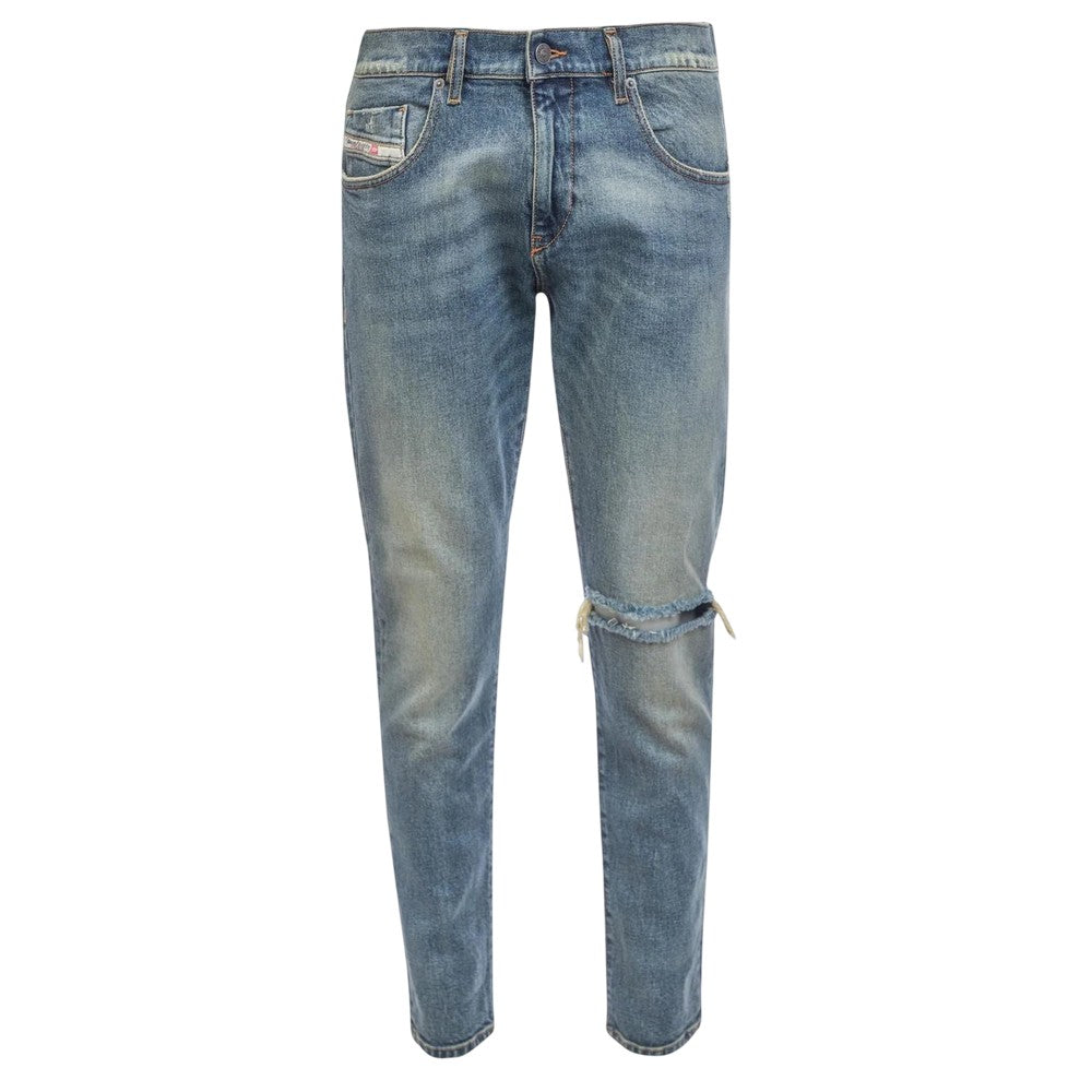 Blue - Front - Diesel Mens 2019 D-Strukt Denim Slim Jeans