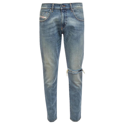 Blue - Front - Diesel Mens 2019 D-Strukt Denim Slim Jeans