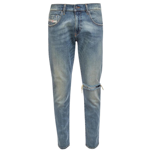 Blue - Front - Diesel Mens 2019 D-Strukt Denim Slim Jeans