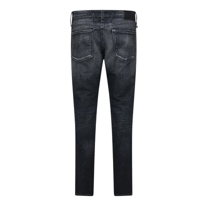 Grey - Back - Replay Mens Anbass Cotton Distressed Slim Jeans