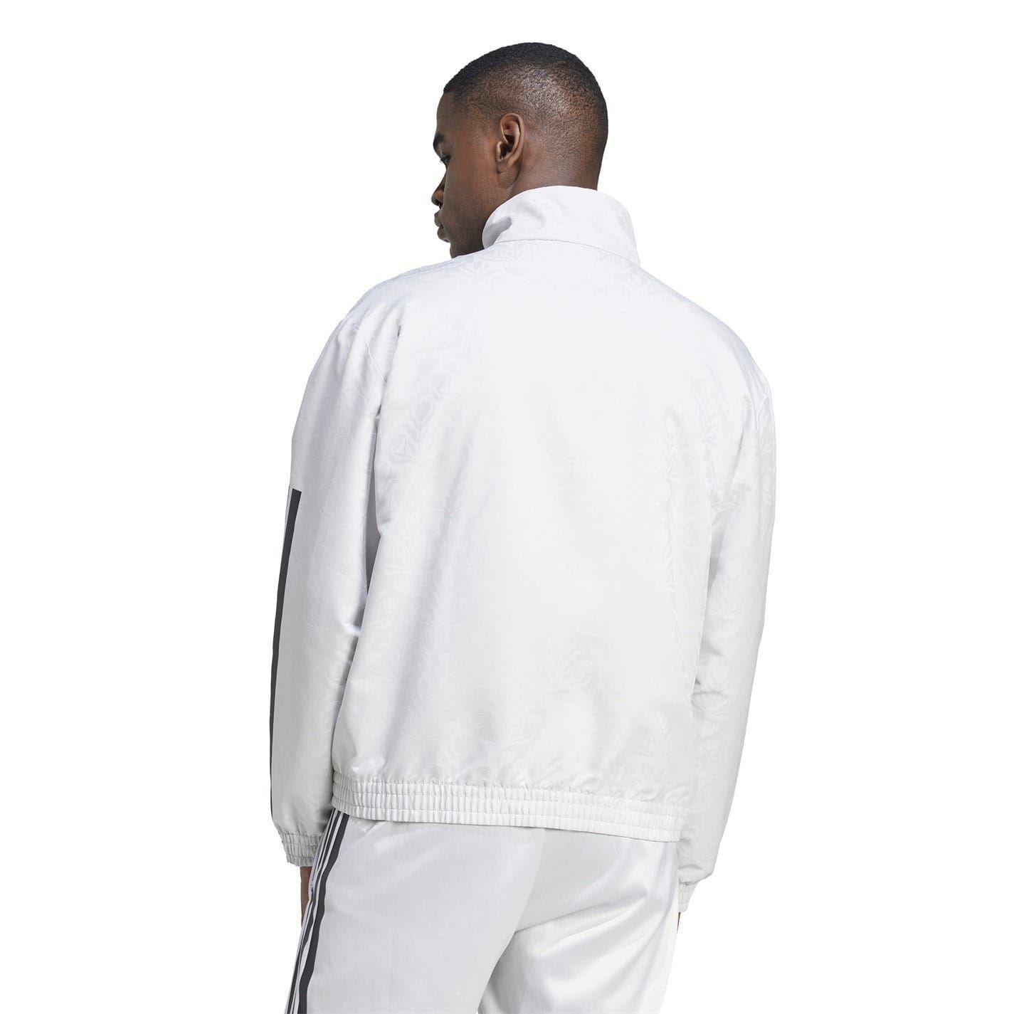 Grey-Black - Back - Adidas Mens Common Goal 3 Stripes Track Top