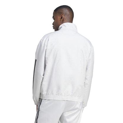 Grey-Black - Back - Adidas Mens Common Goal 3 Stripes Track Top