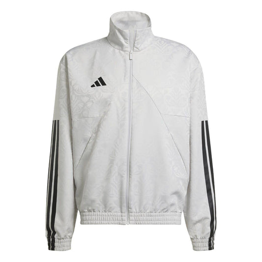 Grey-Black - Front - Adidas Mens Common Goal 3 Stripes Track Top