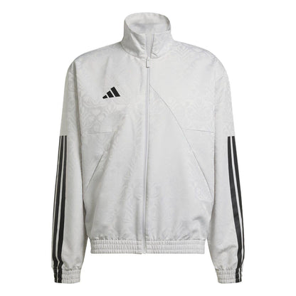Grey-Black - Front - Adidas Mens Common Goal 3 Stripes Track Top