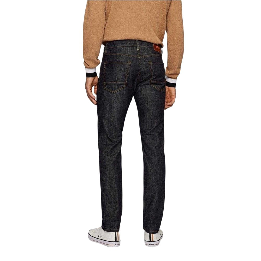 Deep Blue - Back - Boss Mens Maine Denim Regular Jeans