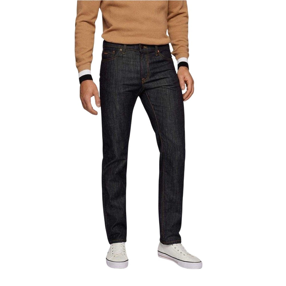 Deep Blue - Side - Boss Mens Maine Denim Regular Jeans
