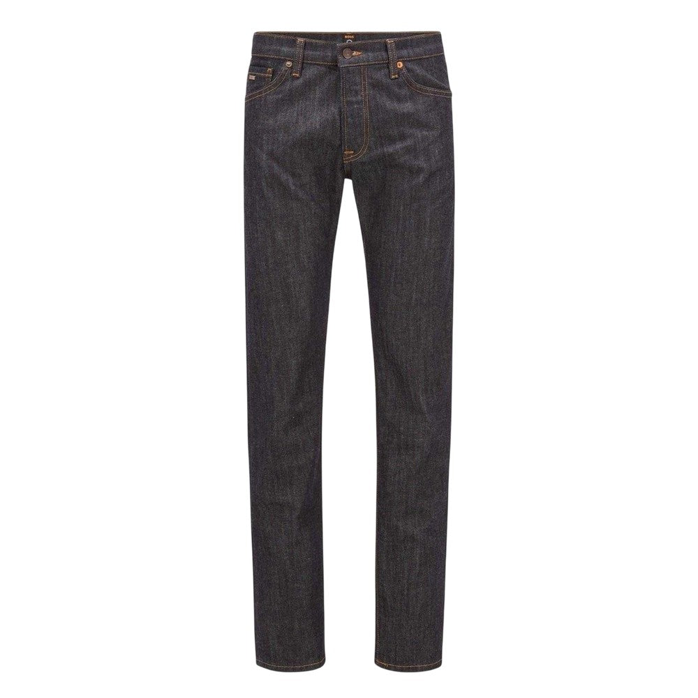 Deep Blue - Front - Boss Mens Maine Denim Regular Jeans