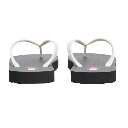 Black-Ecru - Back - Tommy Jeans Womens-Ladies Logo Flip Flops