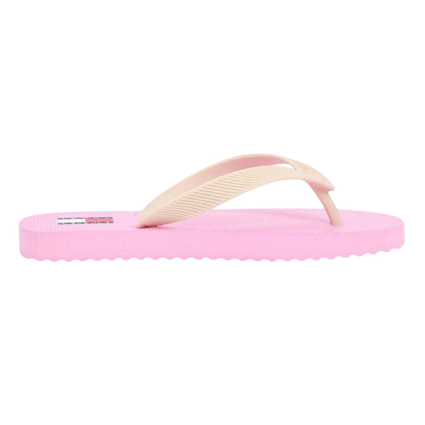 Pink - Front - Tommy Jeans Womens-Ladies Logo Flip Flops