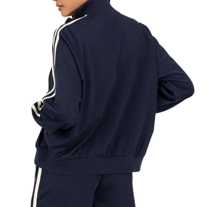 Navy-Cream - Back - Brave Soul Womens-Ladies Side Stripe Track Jacket