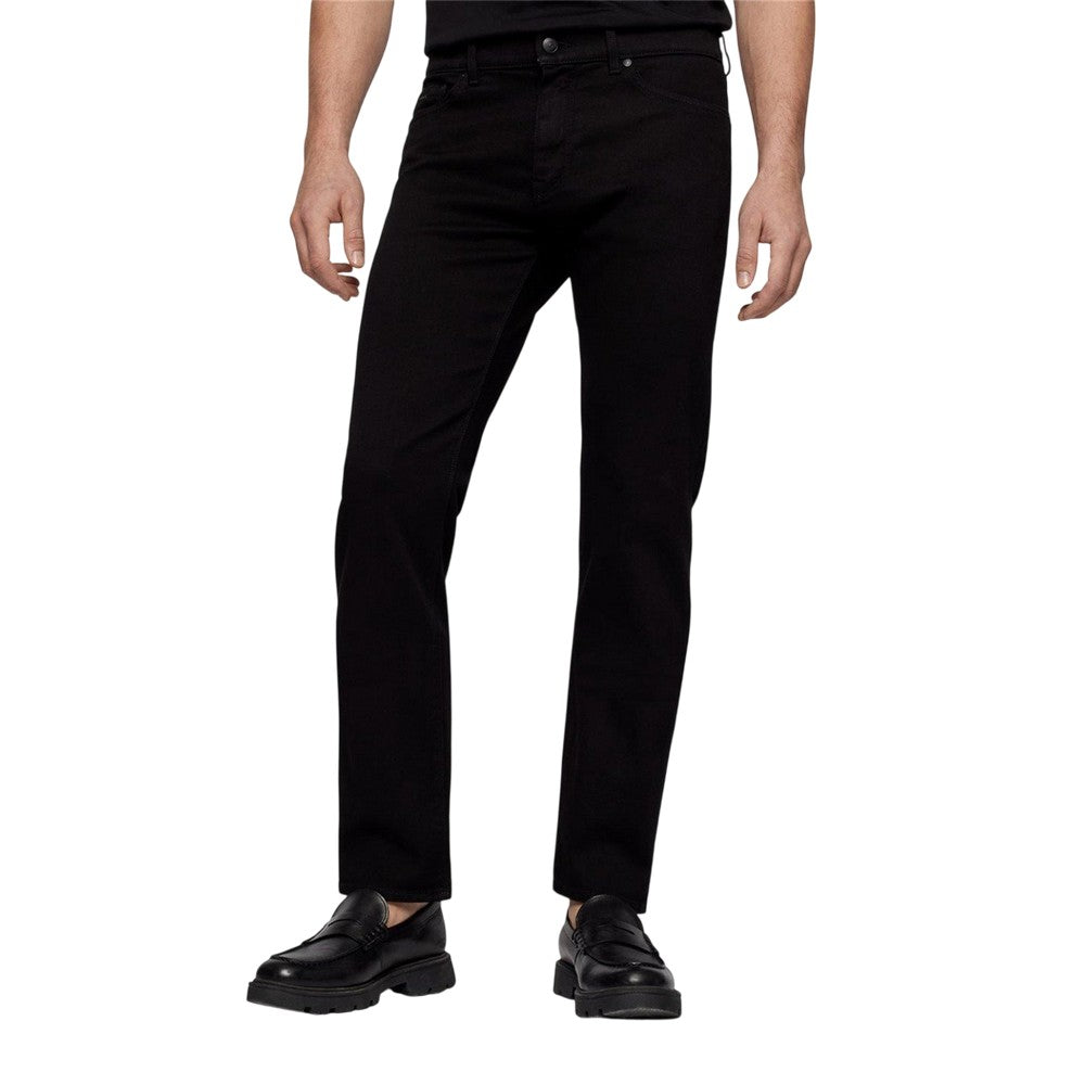 Black - Side - Boss Mens Maine Denim Regular Jeans