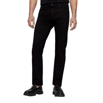 Black - Side - Boss Mens Maine Denim Regular Jeans