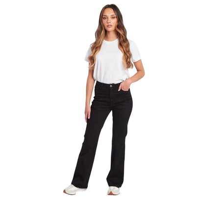 Black - Side - Be You Womens-Ladies Denim Bootcut Jeans