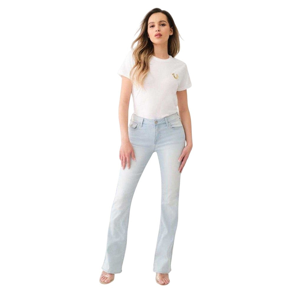 Blue - Side - True Religion Womens-Ladies Denim Bootcut Jeans