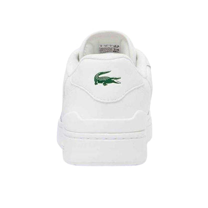 White - Back - Lacoste Mens T-Clip Leather Flat Trainers
