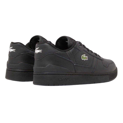 Black - Back - Lacoste Mens T-Clip Leather Flat Trainers