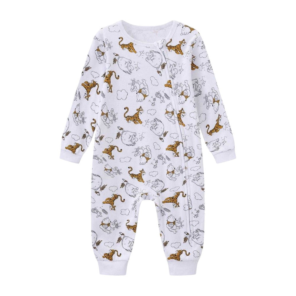 Beige - Side - Winnie the Pooh Baby Cotton Sleepsuit (Pack of 3)