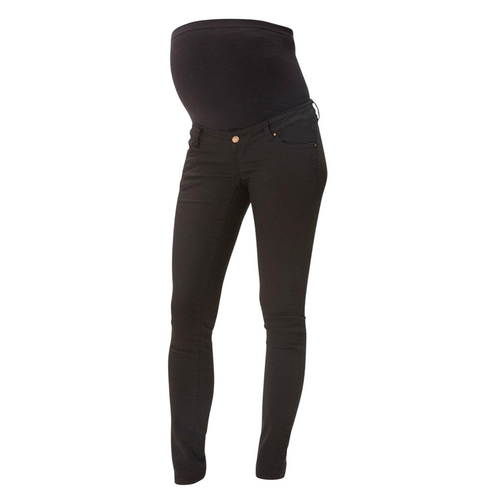 Black - Front - Mamalicious Womens-Ladies Denim Maternity Jeans