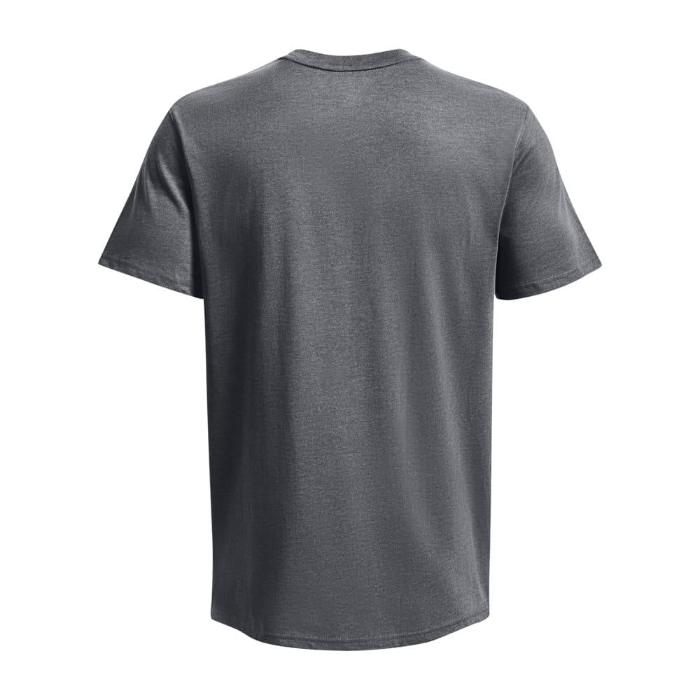 Grey - Back - Under Armour Mens Embroidered Logo Heavyweight T-Shirt