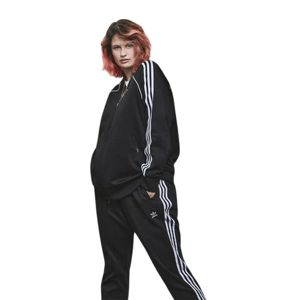 Black - Side - Adidas Womens-Ladies Raglan Track Jacket