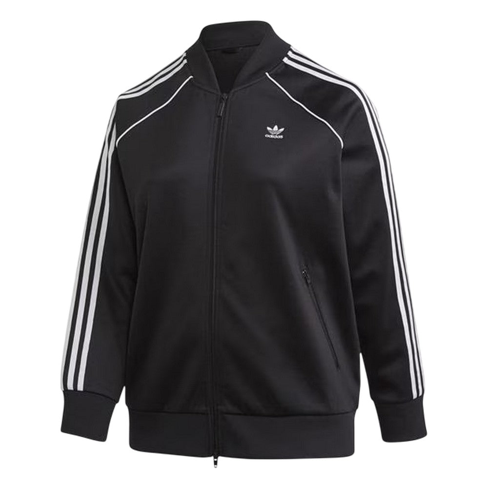 Black - Front - Adidas Womens-Ladies Raglan Track Jacket