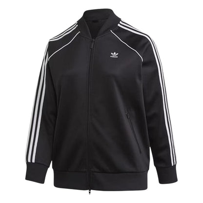 Black - Front - Adidas Womens-Ladies Raglan Track Jacket