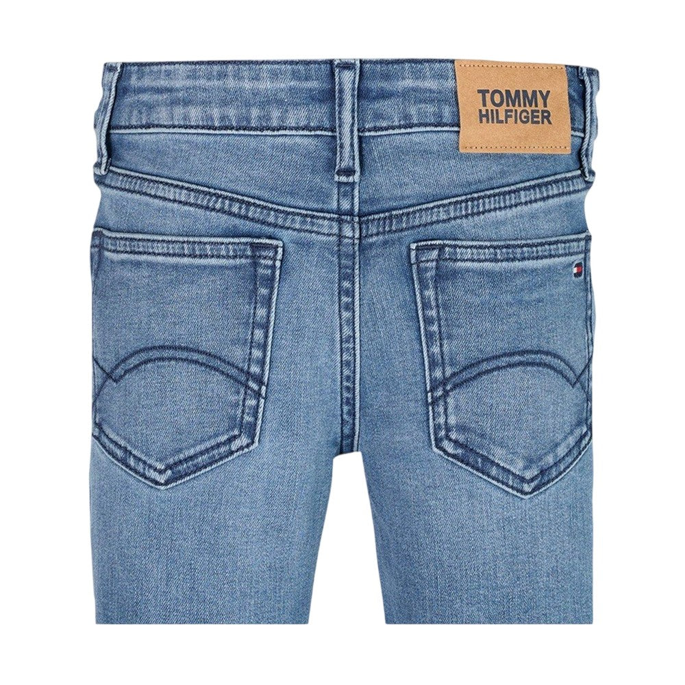 Medium Blue - Side - Tommy Hilfiger Childrens-Kids 5 Pockets Skinny Jeans