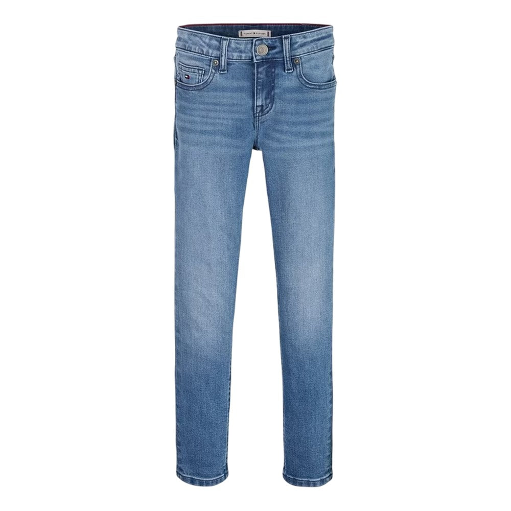 Medium Blue - Front - Tommy Hilfiger Childrens-Kids 5 Pockets Skinny Jeans