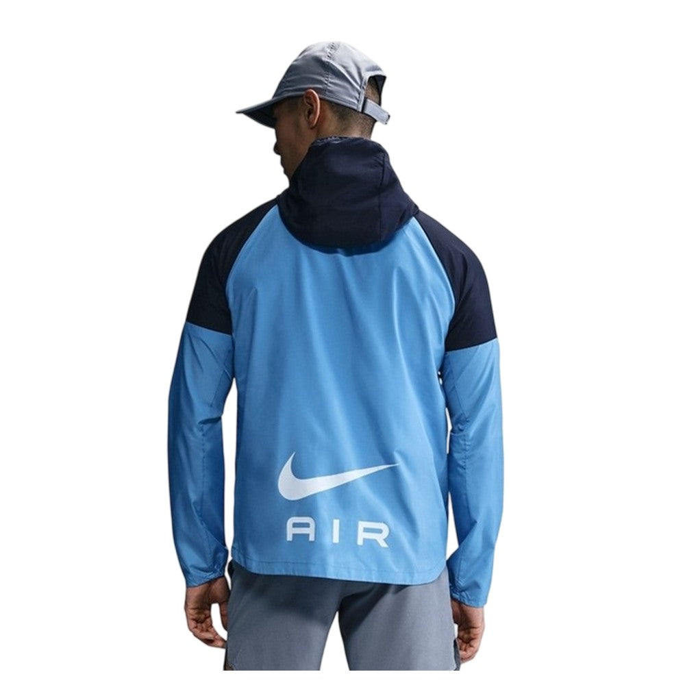 Blue-Obsidian Blue - Back - Nike Mens Air Run Colour Block Hooded Jacket