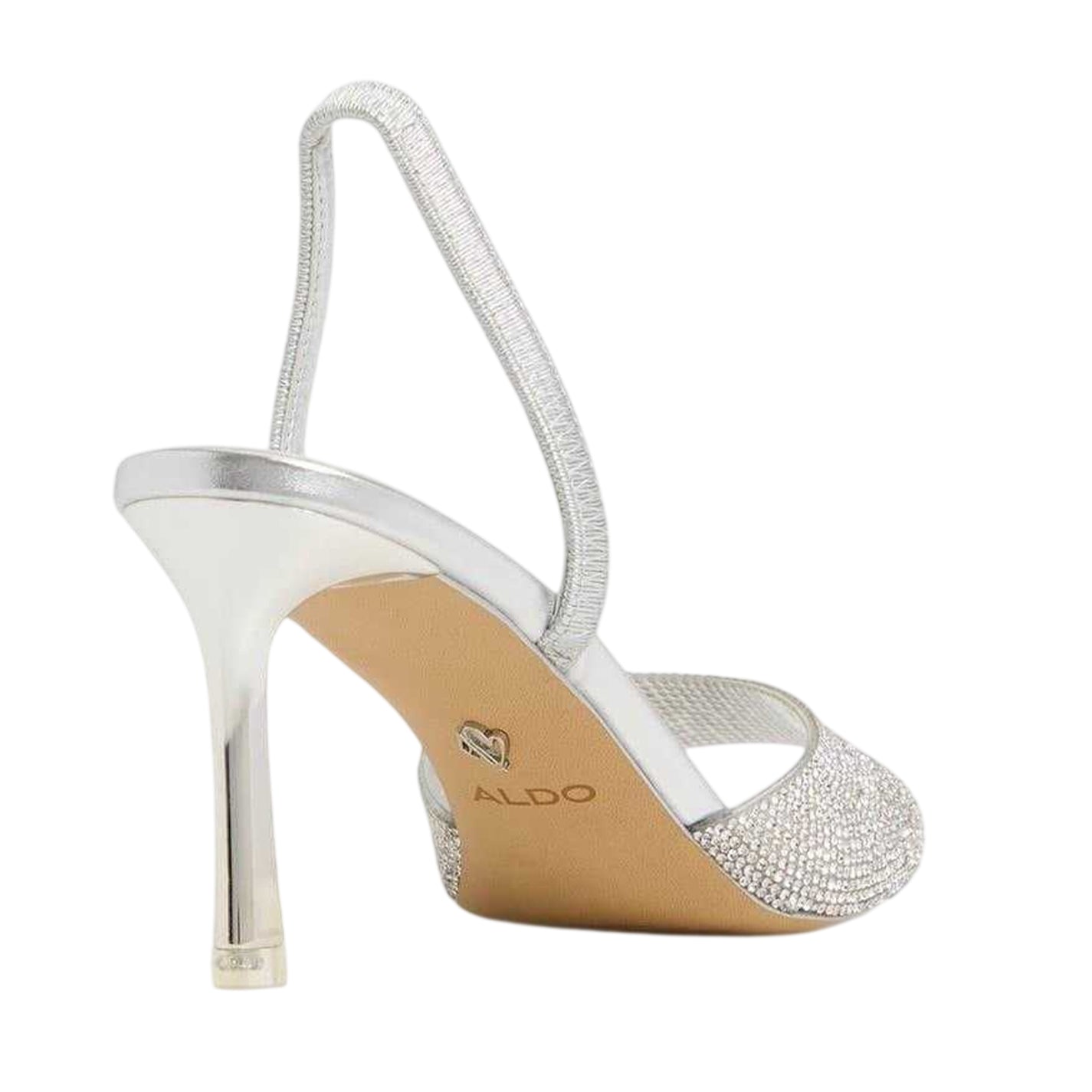 Silver - Back - Aldo Womens-Ladies Andyana Party Stiletto Heel Sandals