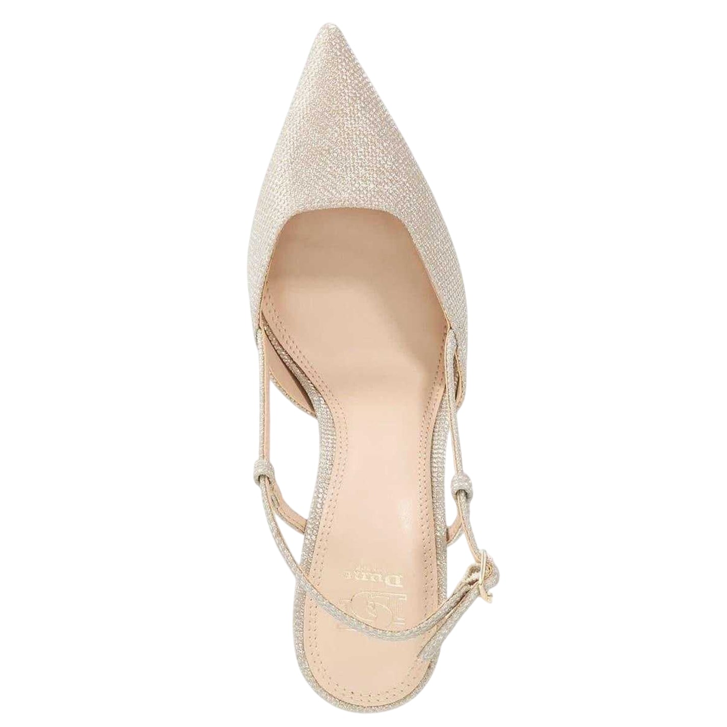 Gold - Side - Dune London Womens-Ladies Composure Metallic Sling Back Party Stiletto Heel Pumps