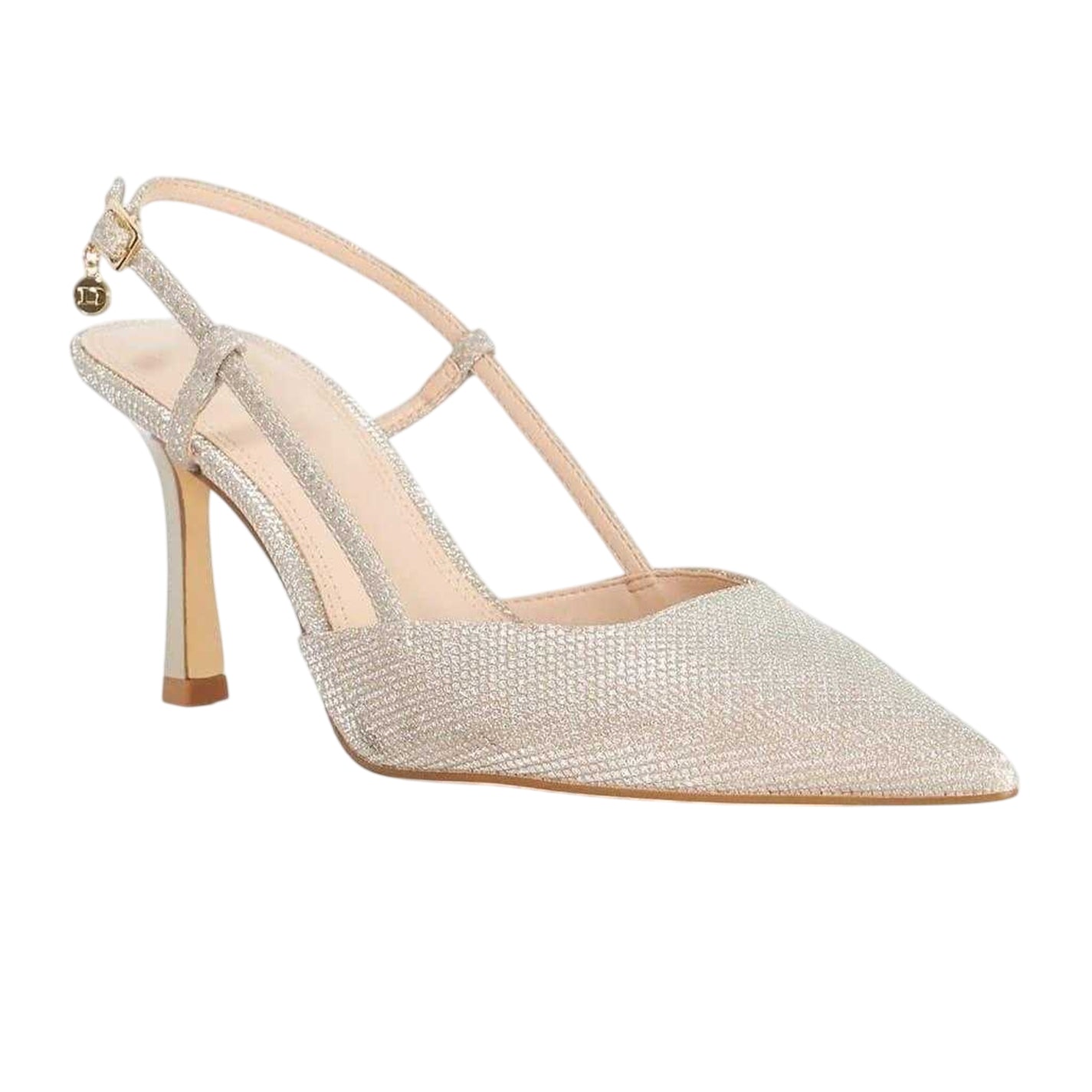 Gold - Lifestyle - Dune London Womens-Ladies Composure Metallic Sling Back Party Stiletto Heel Pumps
