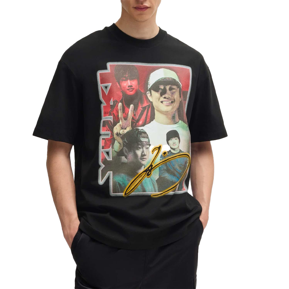 Black - Side - Hugo Mens Yuki Tsunoda Artwork T-Shirt