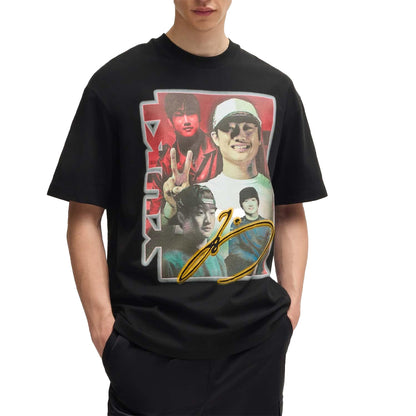 Black - Side - Hugo Mens Yuki Tsunoda Artwork T-Shirt