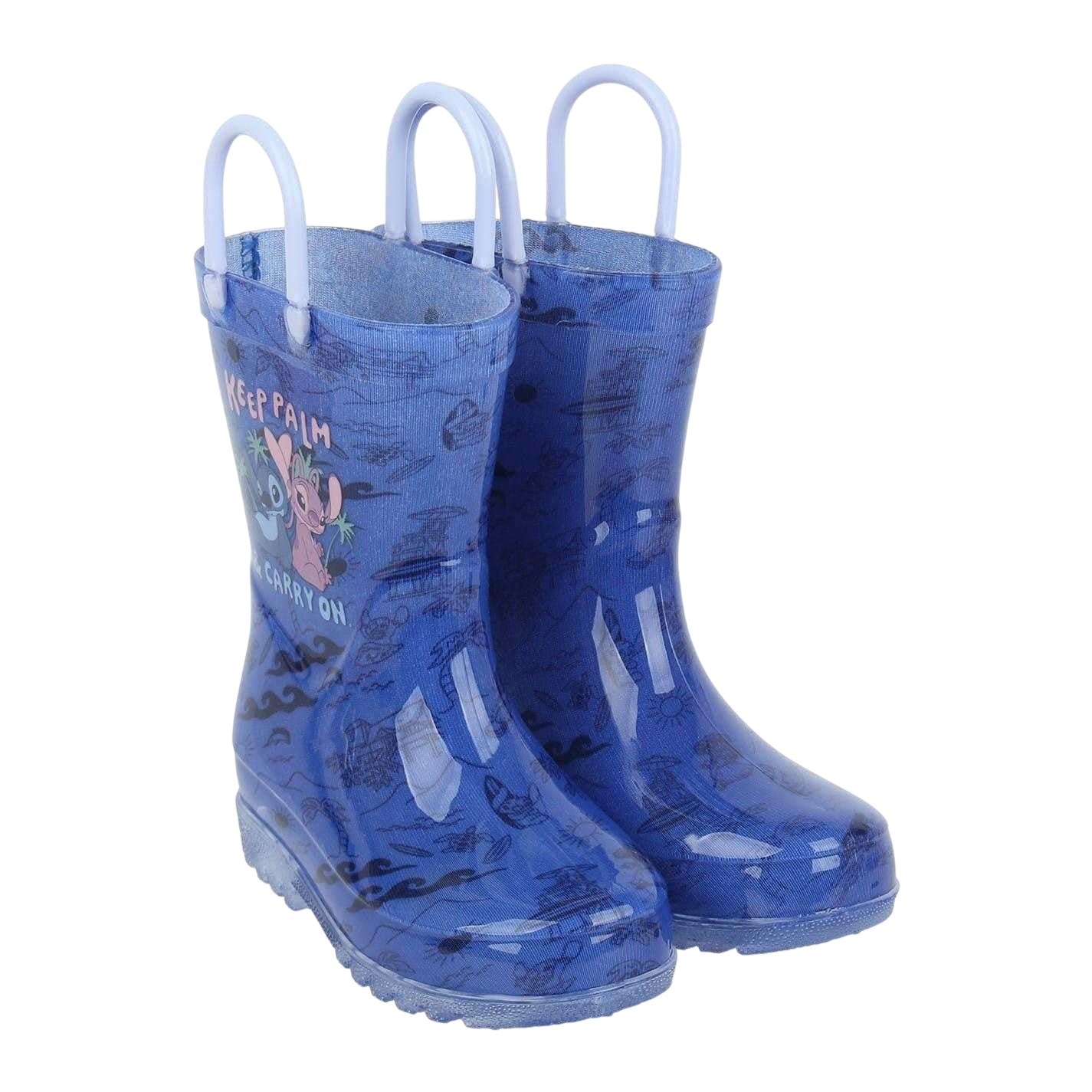 Blue - Pack Shot - Lilo & Stitch Childrens-Kids Stitch & Angel Light Up Wellington Boots