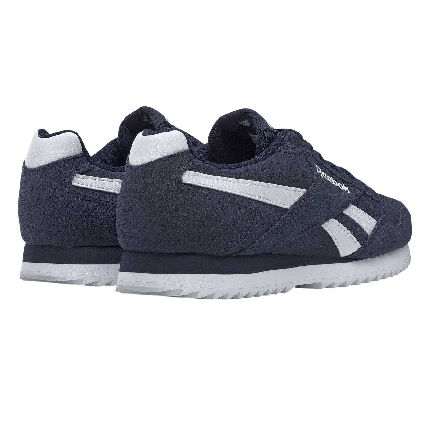Navy-White - Back - Reebok Mens Royal Glide Ripple Suede Trainers