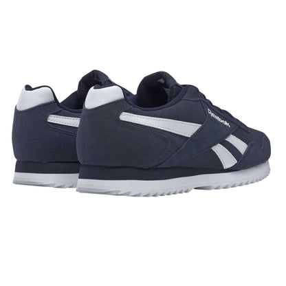Navy-White - Back - Reebok Mens Royal Glide Ripple Suede Trainers