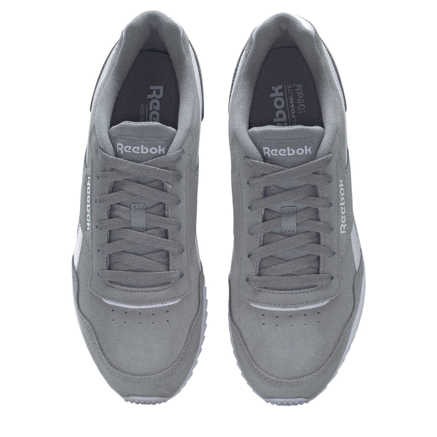 Light Grey-White - Side - Reebok Mens Royal Glide Ripple Suede Trainers