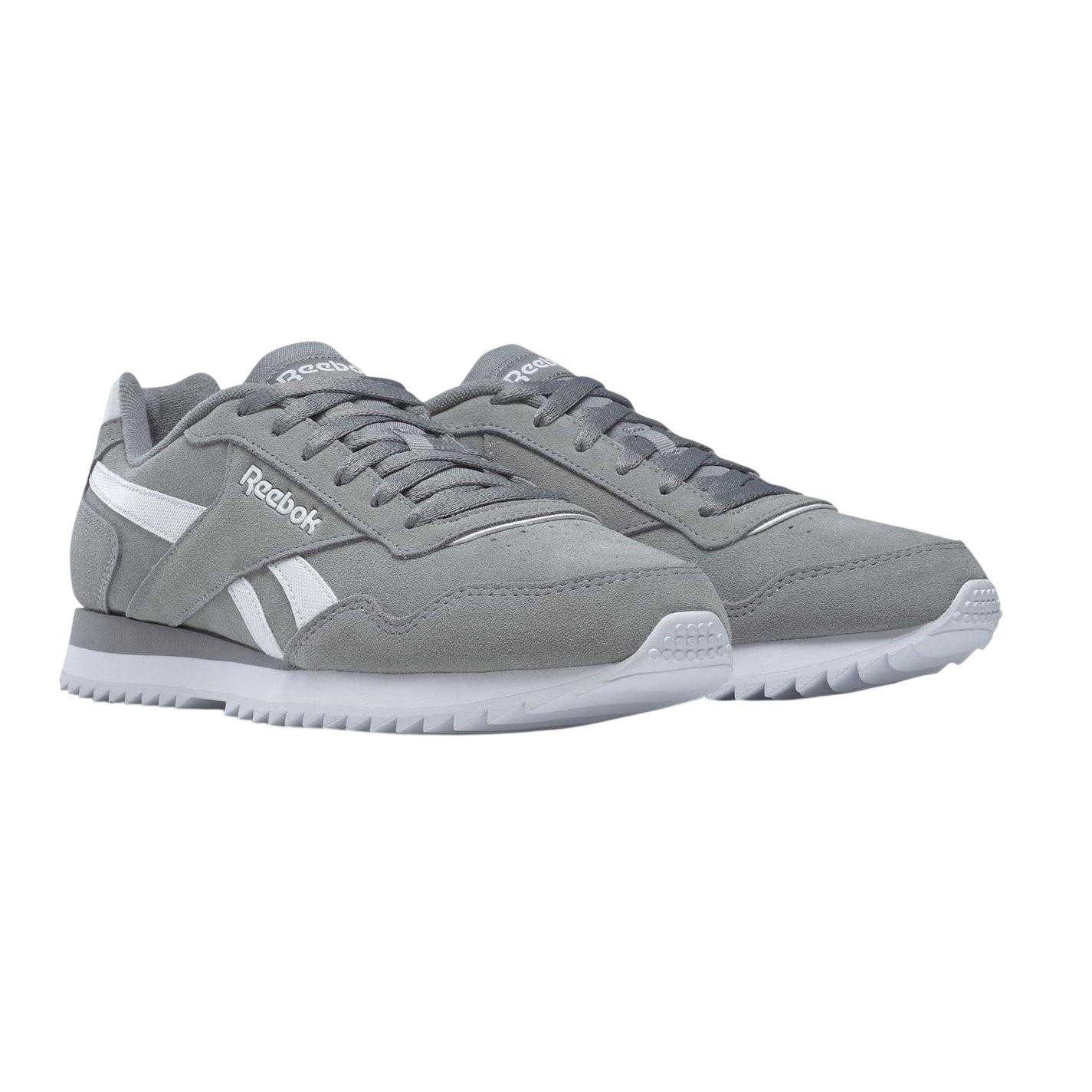 Light Grey-White - Lifestyle - Reebok Mens Royal Glide Ripple Suede Trainers