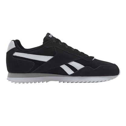 Black-White - Front - Reebok Mens Royal Glide Ripple Suede Trainers
