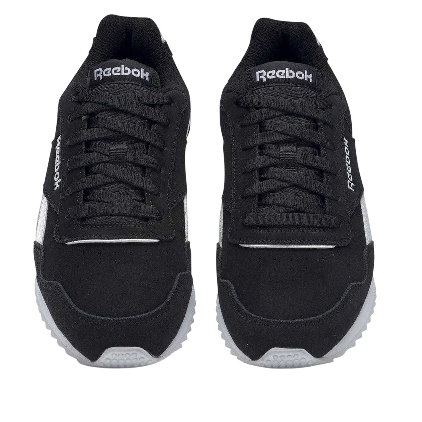 Black-White - Back - Reebok Mens Royal Glide Ripple Suede Trainers