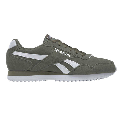 Hunter Green-White - Front - Reebok Mens Royal Glide Ripple Suede Trainers