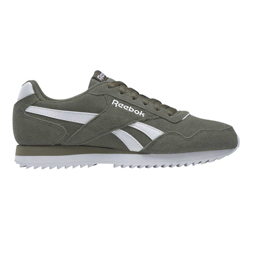 Hunter Green-White - Front - Reebok Mens Royal Glide Ripple Suede Trainers