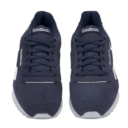 Navy-White - Side - Reebok Mens Royal Glide Ripple Suede Trainers