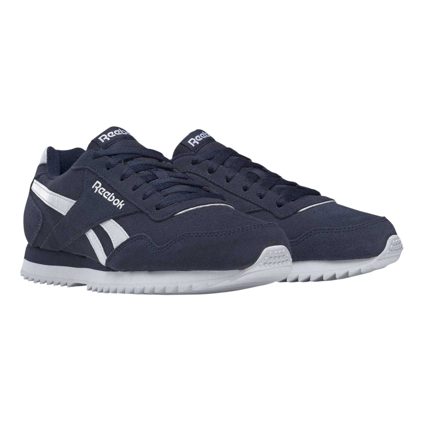 Navy-White - Lifestyle - Reebok Mens Royal Glide Ripple Suede Trainers