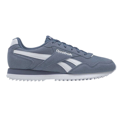 Slate Blue-White - Front - Reebok Mens Royal Glide Ripple Suede Trainers