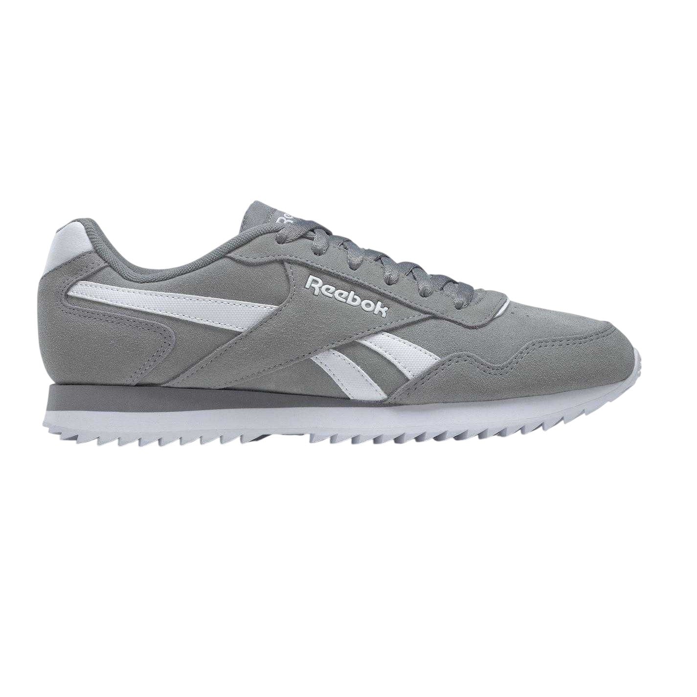 Light Grey-White - Front - Reebok Mens Royal Glide Ripple Suede Trainers