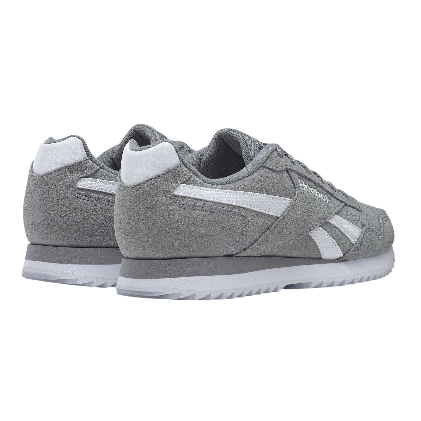 Light Grey-White - Back - Reebok Mens Royal Glide Ripple Suede Trainers